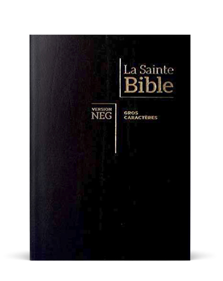 Bible NEG gros caractères (fibrocuir noir, fermeture éclair) - Boutique iNSPIRATION